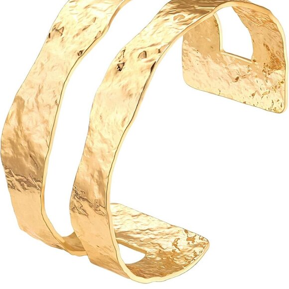 Dainty Gold Bar Bracelet for Women Simple Delicate Thin Cuff Bangle Hook Bracele - Picture 1 of 7